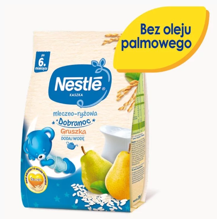 Nestle Dobranoc Kaszka mleczno-ryżowa gruszka po 6 miesiącu 8x230g