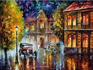 „Los Angeles 1930” Leonid Afremov - Malowanie po numerach 50x40 cm - Malowanie po numerach - miniaturka - grafika 1