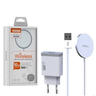 Ładowarka bezprzewodowa indukcyjna Somostel SMS-ZB10 USB QI 2A 18W QC3.0 Magsafe biała - Ładowarki do telefonów - miniaturka - grafika 1