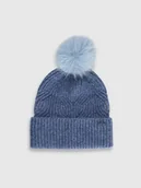 Czapki dla dzieci - 4F Czapka z pomponem dziewczęca - szara Uniwersalny - miniaturka - grafika 1