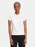 Koszulki i topy damskie - Tommy Hilfiger Polo Gold Button WW0WW45768 Écru Slim Fit - miniaturka - grafika 1