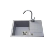 Zlewozmywaki - Zestaw zlewozmywak granitowy Metro 1 komora krótki ociekacz dior gray 62 x 44 x 19,5 Miló - miniaturka - grafika 1