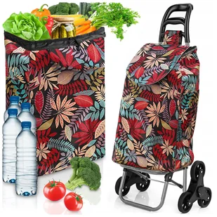 WÓZEK ZAKUPOWY SCHODOWY TORBA NA ZAKUPY NA KÓŁKACH WODOODPORNA W LIŚCIE 35L - Torby i wózki na zakupy WÓZEK ZAKUPOWY SCHODOWY TORBA NA ZAKUPY NA KÓŁKACH WODOODPORNA W LIŚCIE 35L - Torby i wózki na zakupy - miniaturka - grafika 1