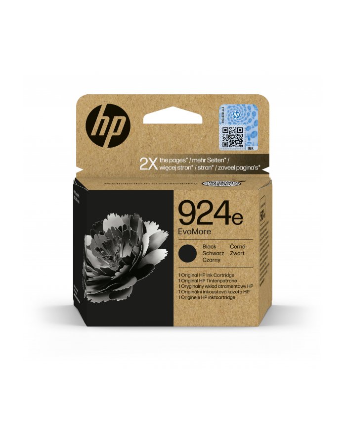 hp inc. Tusz 924e Black 4K0V0NE
