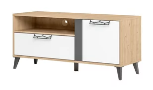Szafka Rtv Moet 24 Orzech Amerykański Jackson / Biały Mat - Inne meble do salonu - miniaturka - grafika 1
