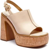 Sandały damskie - Michael Kors Skórzane sandały na słupku LEIA - miniaturka - grafika 1