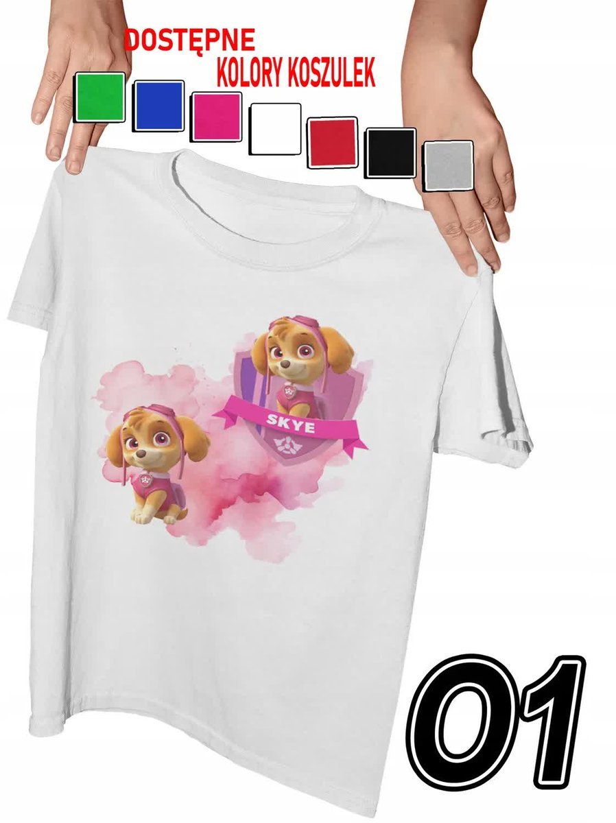 Koszulka Dziecięca Z Nadrukiem Bajki Skye Pieski Różne Wzory - M 134-140