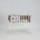 Łóżeczka i kojce - Łóżeczko dziecięce MINI 80x40cm białe z pościelą beżową - sarenki. - miniaturka - grafika 1