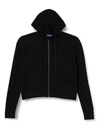 Bluzy damskie - A|C Sport Bluza damska z kapturem z kardiganem, czarna, średnia - miniaturka - grafika 1