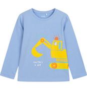Moda i Uroda OUTLET - T-shirt z długim rękawem dla chłopca, z koparką, błękitny 2-8 lat - miniaturka - grafika 1