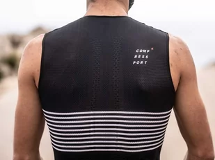 COMPRESSPORT Triathlonowa koszulka kompresyjna TRI POSTURAL TANK TOP 2020 czarna - Koszulki sportowe męskie - miniaturka - grafika 11