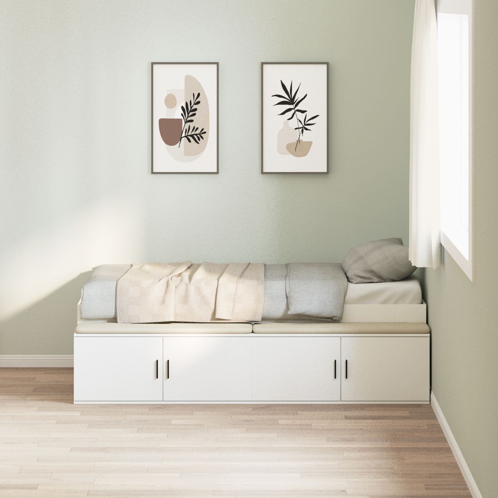vidaXL Łóżko z pojemnikiem Białe 100x200 cm