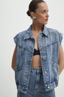 Kamizelki damskie - Answear Lab bezrękawnik jeansowy damski kolor niebieski przejściowa - miniaturka - grafika 1