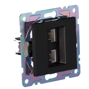Onnline Gniazdo RJ45/RJ11, czarne, GAMA - Gniazdka elektryczne - miniaturka - grafika 1