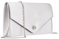 Torebki damskie - Wieczorowa torebka damska ROVICKY klasyczna kopertówka na łańcuszku mała elegancka brokatowa do ręki lub na ramię srebrna brokatowa - miniaturka - grafika 1