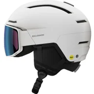Kaski narciarskie - Salomon, Driver Pro Sigphoto MIPS, kask narciarski z daszkiem, biały - miniaturka - grafika 1