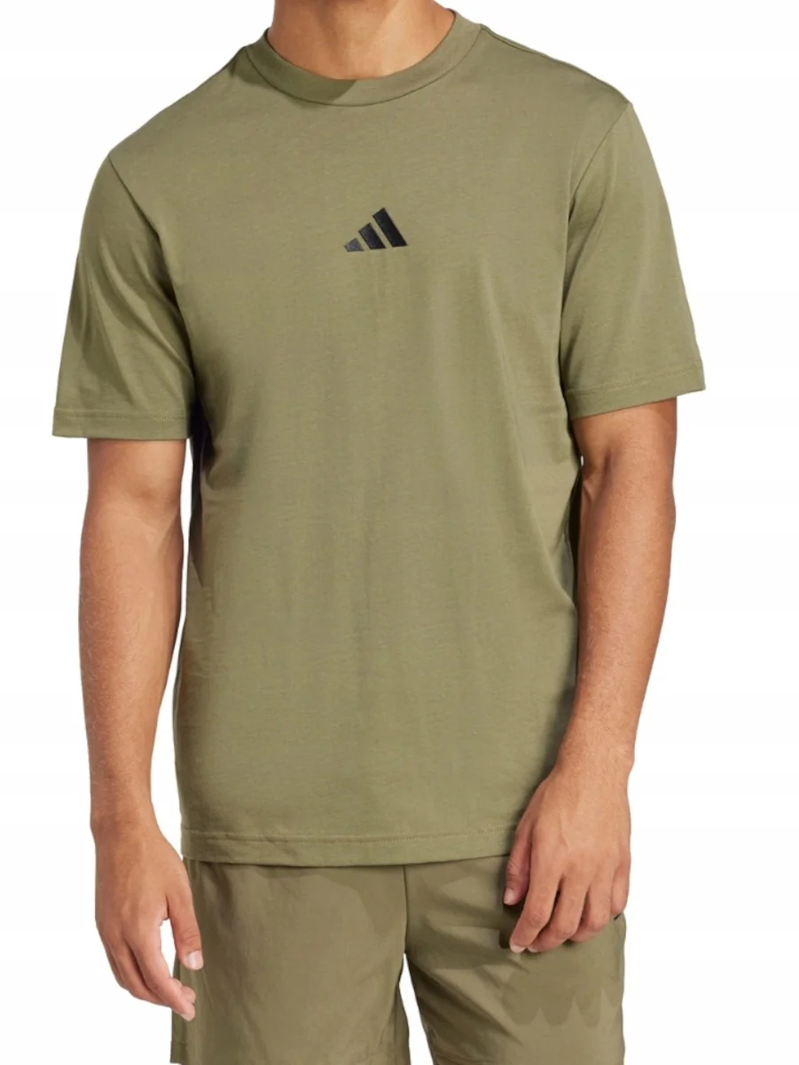 KOSZULKA ADIDAS JE9024 Essentials bawełniana sportowa małe logo zielona 3XL