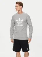 Bluzy męskie - adidas Bluza Adicolor Classics Trefoil Crewneck Sweatshirt IA4857 Szary Regular Fit - miniaturka - grafika 1