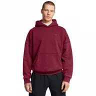 Bluzy sportowe męskie - Męska bluza dresowa nierozpinana z kapturem Under Armour UA Icon Hwt Flc Wash Os Hood - czerwona - UNDER ARMOUR - miniaturka - grafika 1
