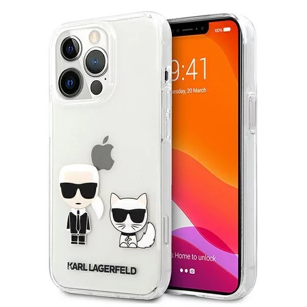 Karl Lagerfeld Ikonik & Choupette - Etui iPhone 13 Pro (przezroczysty) KLHCP13LCKTR