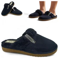 Kapcie damskie - Kapcie Domowe Ciepłe Klapki Damskie Wygodne Inblu Czarne Laczki Futerko 41 - miniaturka - grafika 1