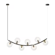 Lampy sufitowe - Ritz lampa wisząca 7xE14 czarna/transparentna 1296/7 - miniaturka - grafika 1