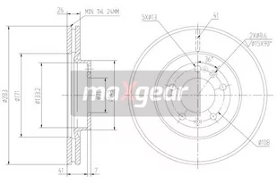 MAXGEAR Tarcza hamulcowa 19-1038 - Tarcze hamulcowe - miniaturka - grafika 1