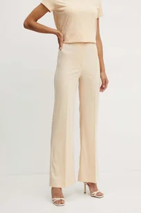 Patrizia Pepe spodnie damskie kolor beżowy dzwony high waist 8P0653 A6F5 - Spodnie damskie - miniaturka - grafika 1