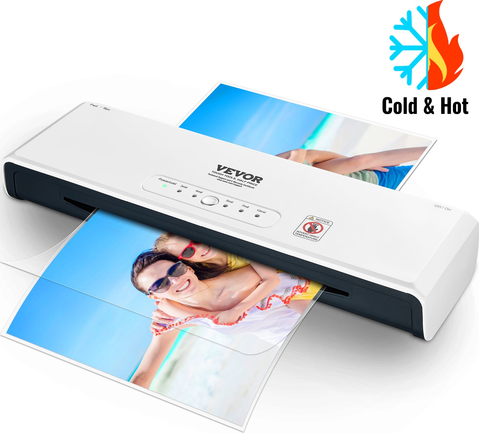 Laminator VEVOR, laminator 33 cm, 4-rolkowy laminator termiczny na gorąco i na zimno, szybkie nagrzewanie, szybki laminator z 3-milimetrowymi foliami do laminacji do domu, biura, szkoły