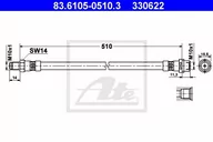 Przewody hamulcowe - Przewód hamulcowy elastyczny ATE 83.6105-0510.3 - miniaturka - grafika 1