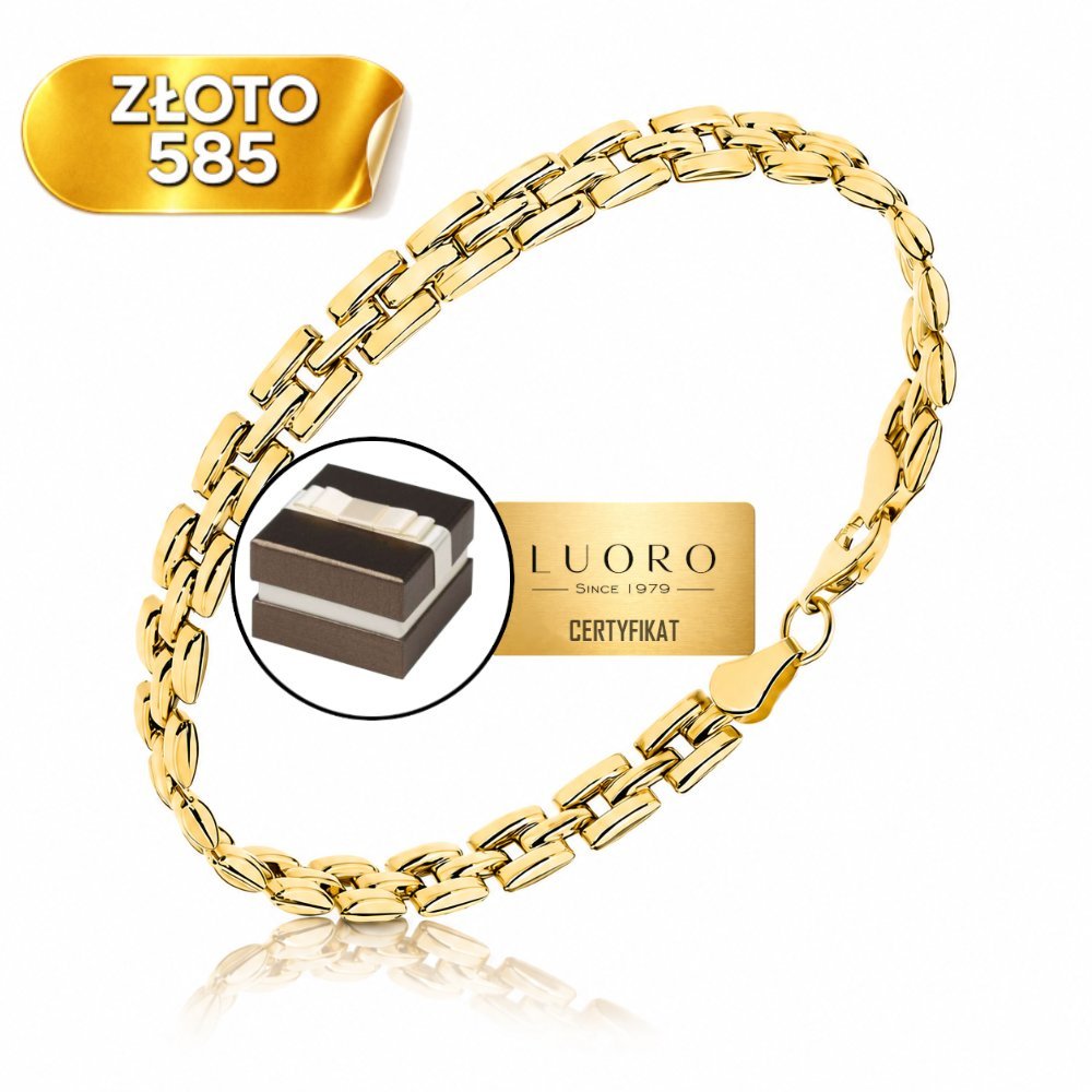 BRANSOLETKA ZŁOTA 585 14K GŁADKA REGULARNY WZÓR 19 CM ELEGANCKA SUBTELNA