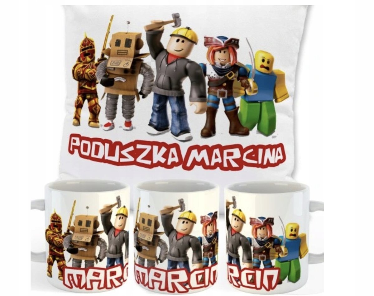 ZESTAW PODUSZKA + KUBEK Prezent ROBLOX GRA MINECRAFT + IMIĘ 6