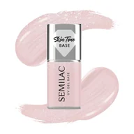 Żele do paznokci - Semilac Baza do lakierów hybrydowych Skin Tone Cover Base, Glitter Beige - miniaturka - grafika 1