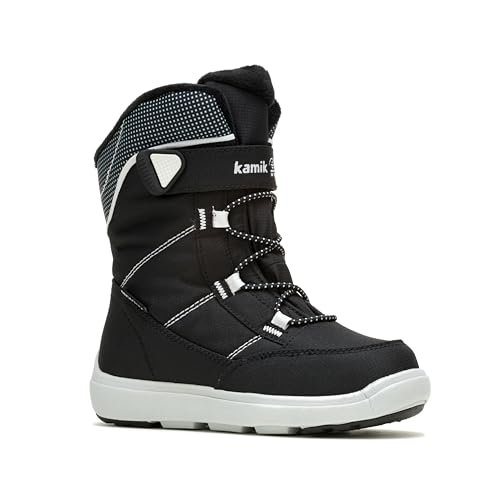 Kamik Stance15 chłopięce uniseks dziecięce śniegowce, czarno-białe (BKW), 26 EU, Black White Bkw, 26 EU