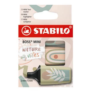 Zakreślacze Stabilo Boss Mini Nature vibes etui 3 szt. (zieleń błotna, cielisty, zieleń ziemista) - Zakreślacze - miniaturka - grafika 1
