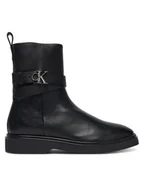 Botki damskie - Calvin Klein Botki Ankle Boot W/ Metal Logo HW0HW02663 Czarny - miniaturka - grafika 1