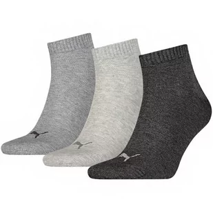 Skarpety Puma Unisex Quarter Plain 3 pary szare ciemne i jasne 271080001 800 - Skarpetki damskie - miniaturka - grafika 1