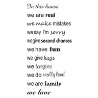 Naklejki na ścianę - Napis na ścianę naklejka 100x50cm wybór koloru cytat - In this house 219 - miniaturka - grafika 1