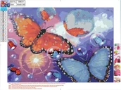 Malowanie po numerach - Mozaika diamentowa 5D KIT 30x40cm CENTRUM motyl 89631 /0452-6303-91/ PP1017-M - miniaturka - grafika 1