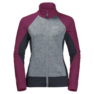 Damski Polar JACK WOLFSKIN SKY PEAK JACKET W 1709041-1014 – Bordowy - Bluzy damskie - miniaturka - grafika 1