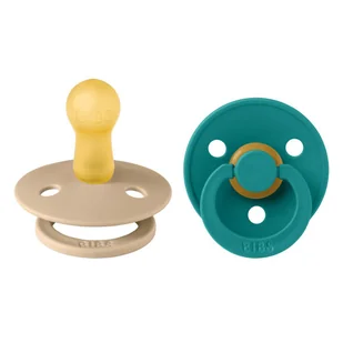 BIBS COLOUR 2-PACK TAUPE & SCUBA M Smoczek Uspokajający kauczuk Hevea - Smoczki uspokajające - miniaturka - grafika 1