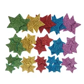 Pasmanteria - Naklejki z pianki brokat - gwiazdki multikolor, 45 szt. - miniaturka - grafika 1