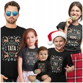 Koszulki męskie - 5 KOSZULKI ŚWIĄTECZNE ZESTAW CAŁEJ RODZINY RODZINY 2+3 TATA MAMA DZIECI - miniaturka - grafika 1