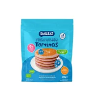 Dania dla dzieci - Smileat Tortitas, Mieszanka z pełnoziarnistych płatków owsianych i jagód do naleśników, 8 m+ 125 g Bio - jedzenie - miniaturka - grafika 1