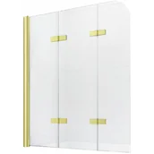 Parawany nawannowe - Parawan nawannowy MEXEN Felix, 3-skrzydłowy, złoty, 120x140 cm - miniaturka - grafika 1