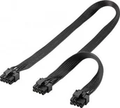 Kable komputerowe i do monitorów - Goobay PCIe 6-pin x2 - PCIe 8-pin, 0.62m, Czarny 59714 - miniaturka - grafika 1