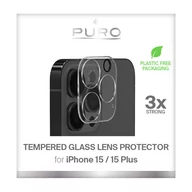 Pozostałe akcesoria do telefonów - Puro Tempered Glass Camera Lens Protector - Szkło ochronne na aparat iPhone 15 / iPhone 15 Plus - miniaturka - grafika 1