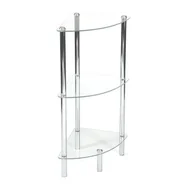 Szafki łazienkowe - Regał łazienkowy chrom 28,5 x 27,5 x 73 cm AWD Interior - miniaturka - grafika 1