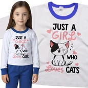 Piżamy dla dziewczynek - Piżama dziecięca Dziewczyna Która Kocha Koty 110/116 - VoloDonum - miniaturka - grafika 1
