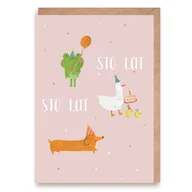 Kartki okolicznościowe i zaproszenia - Cardie Cardie Kartka urodzinowa Zwierzaki K152 463964 - miniaturka - grafika 1